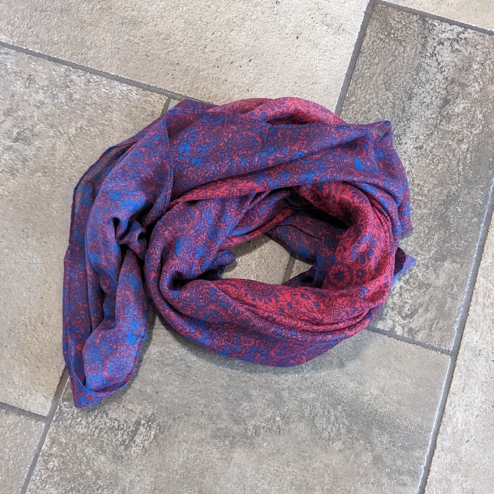 NWOT Joe Fresh Sheer Large 53" Γ 53" Floral Flowy Colorful Scarf Wrap Head Scarf